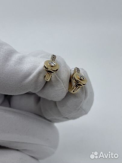 Золотые Серьги 585 пробы с бриллиантами. Рассрочка