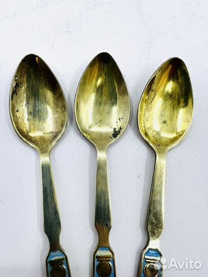 Ложка Ленинрадский фонарик Серебро 875 пробы Эмаль