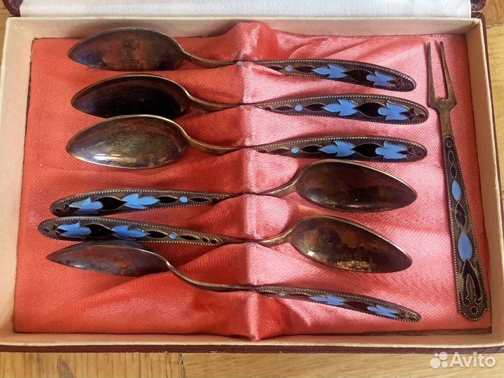 Серебряные ложечки с позолотой Росювелирторг РСФСР