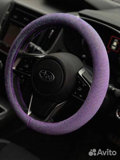 Оплетка руля со Стразами LUX Сиреневая B1501