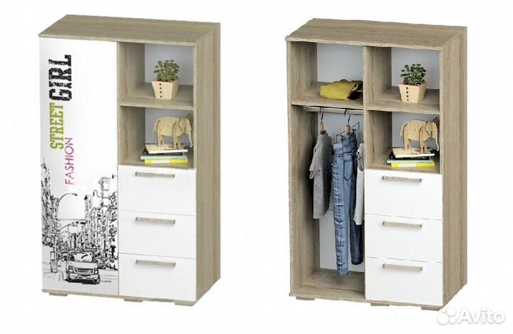 Шкаф многофункциональный Сенди шк-10 srteet girl