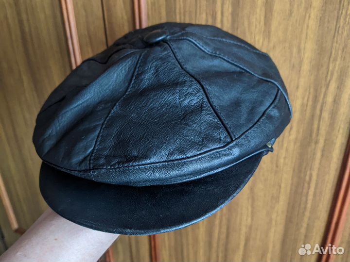 Кепка мужская кожаная