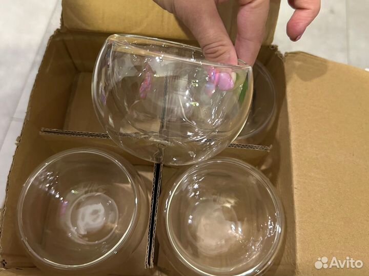 Пиалы с двойным дном 4 штуки