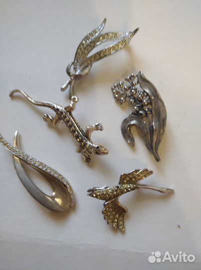 Брошь пейзажная яшма и другие. Винтаж