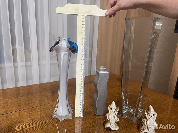 Ваза стекло, фигурка керамика б/у