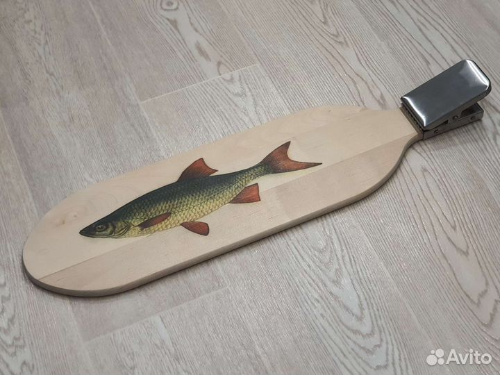 Разделочная доска дерево с зажимом, рисунком новая