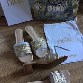 Шлепки Dior на каблуке со стразами, новые, 36 и 40