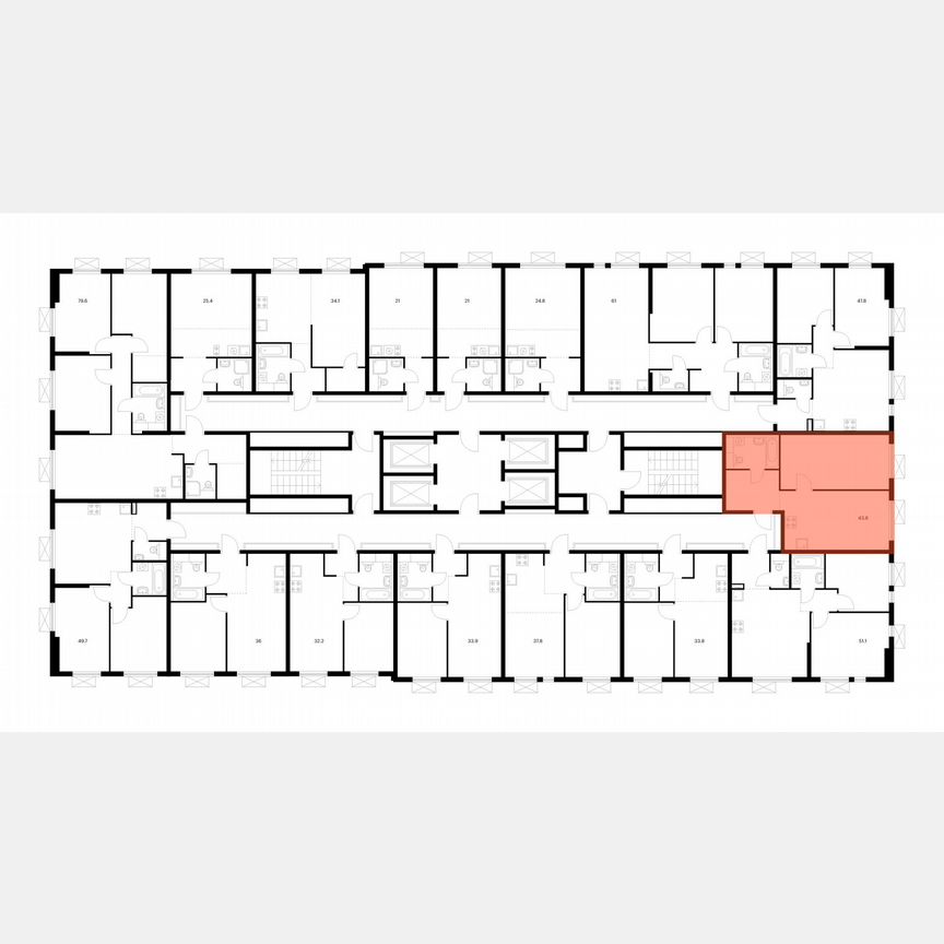 1-к. квартира, 43,8 м², 4/24 эт.