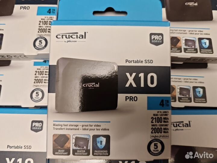 4TB Портативный SSD (2100MB/s) Crucial X10 Pro