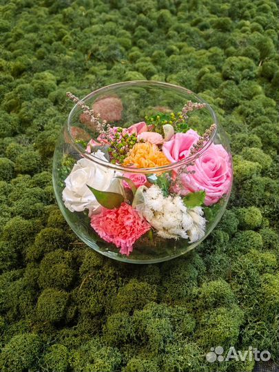 Роза в колбе. Флорариум. Цветы в вазах, шарфах, от