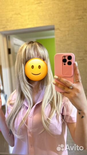 Парик блонд с челкой