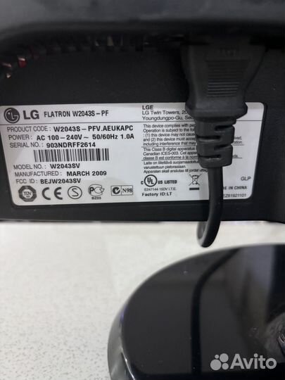 Монитор LG flatron w2043s pf