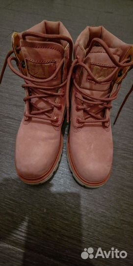Ботинки женские Caterpillar розовые кожа