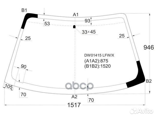 Стекло лобовое chrysler sebring/dodge stratus 2
