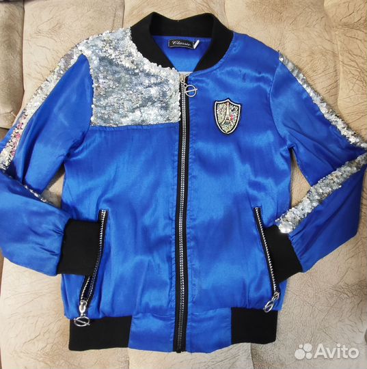 Куртка бомбер для девочки 134-140