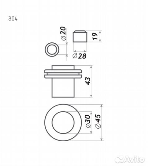 Ограничитель двери, напольный, магнитный, черный