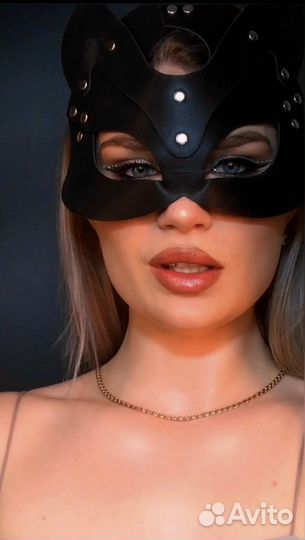 Маска кошки экокожа