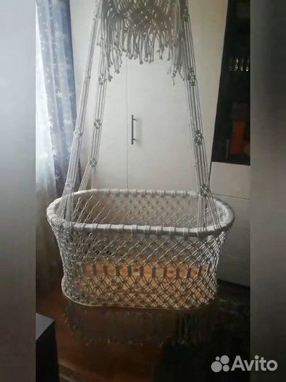 Плетеная подвесная люлька (колыбель)