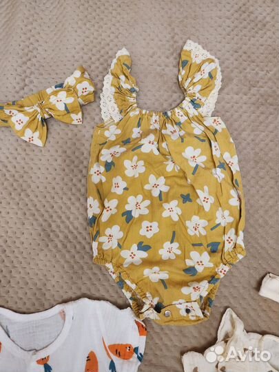 Боди для девочки 74 из муслина и хлопка