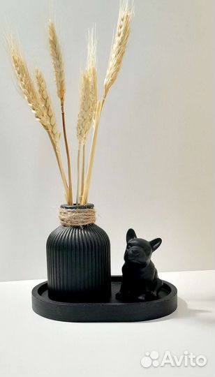 Набор из гипса /вазочка для сухоцветов