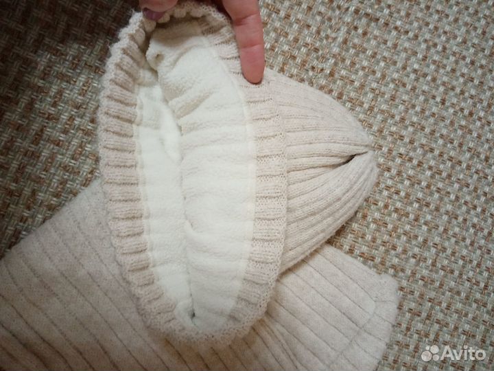 Шапка со снудом зимняя на девочку