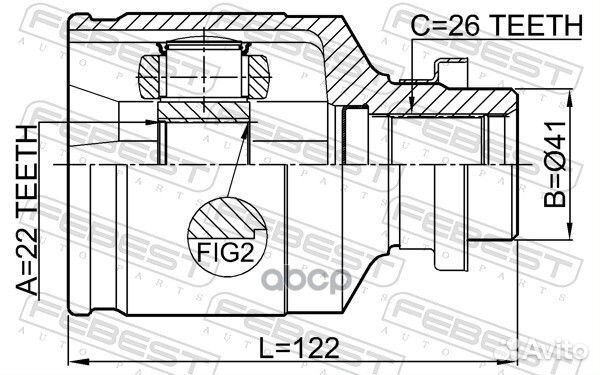 Шрус внутренний 0411-CU4WRH Febest