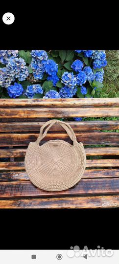 Сумка джутовая круглая