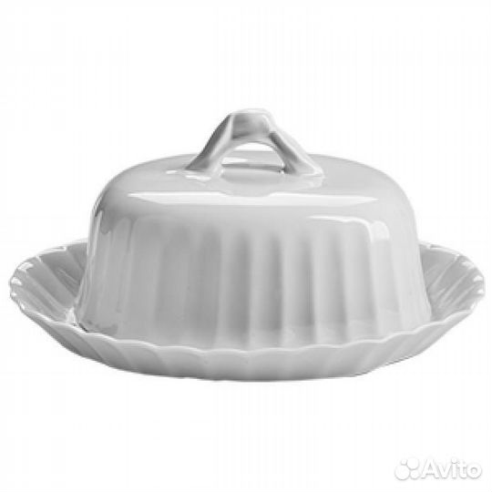 Масленка с крышкой «Тюльпан»; фарфор; 0,6л