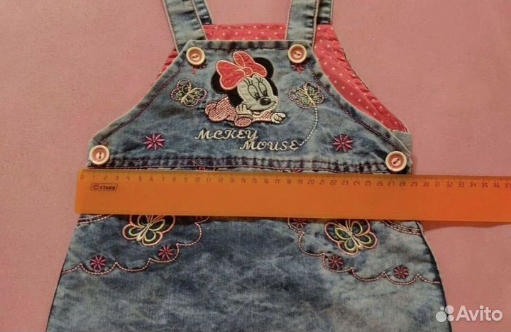 Джинсовый сарафан для девочки в садик 104