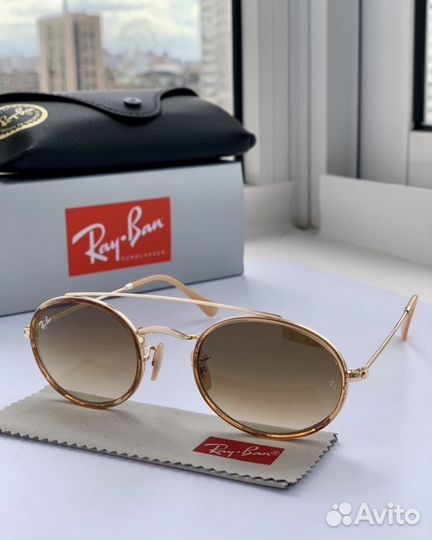 Очки ray ban oval Double Bridge коричневый