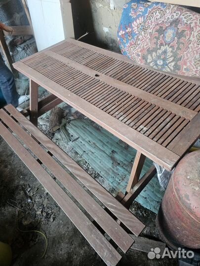 Стол скамейка садовая