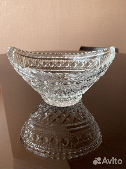Хрустальная ваза-конфетница винтаж