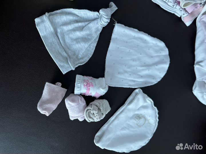 Шапочки носочки царапки для новорожденного