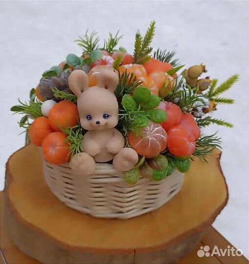 Новогодняя композиция из мыла ручной работы