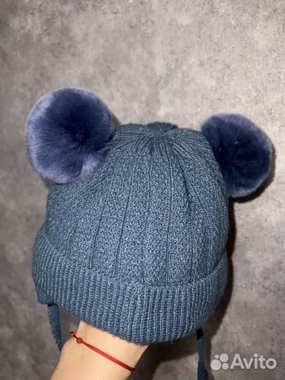 Шапочка для новорожденного зима