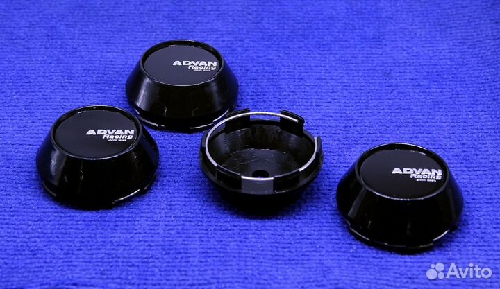 Комплект колпачков диска Advan Racing Japan черный