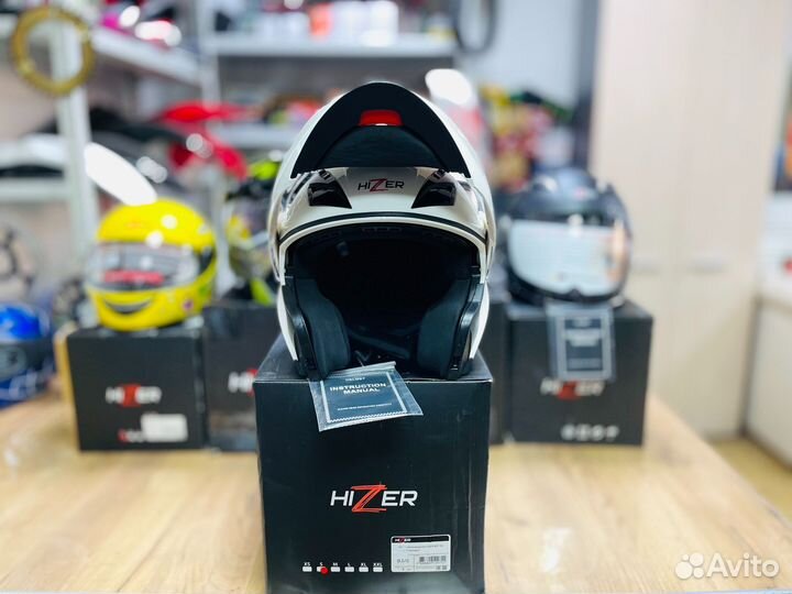 Шлем мото модуляр hizer 627 2 визора