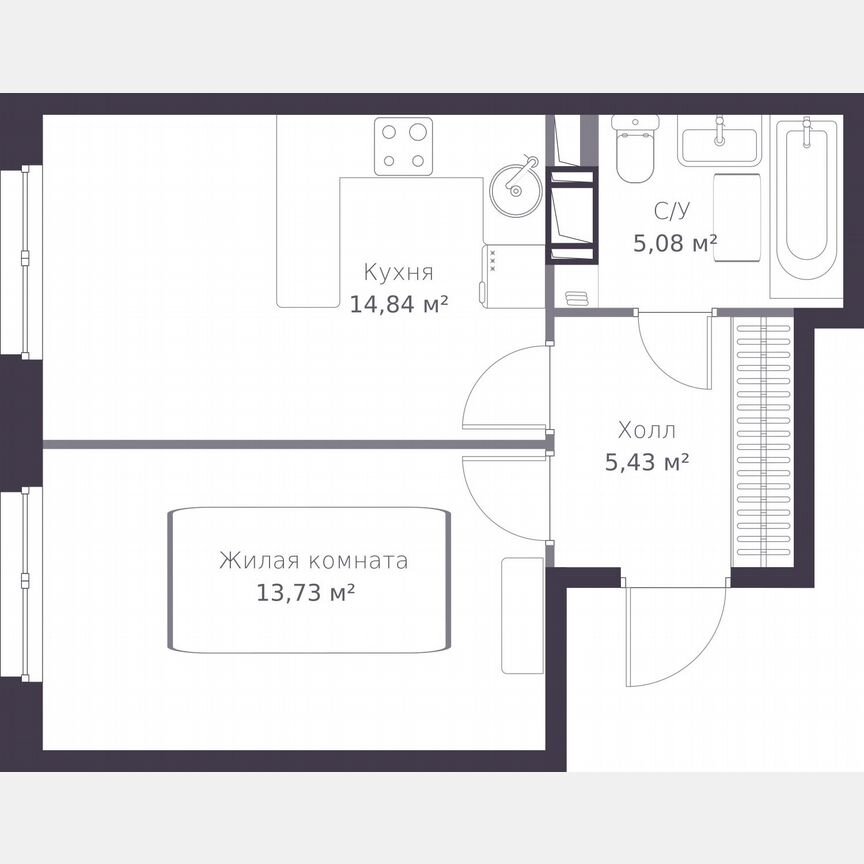 1-к. квартира, 38,5 м², 3/11 эт.