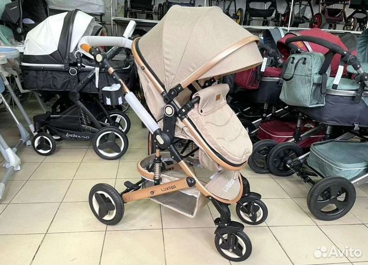 Коляска 3в1 трансформер Новая (крем )