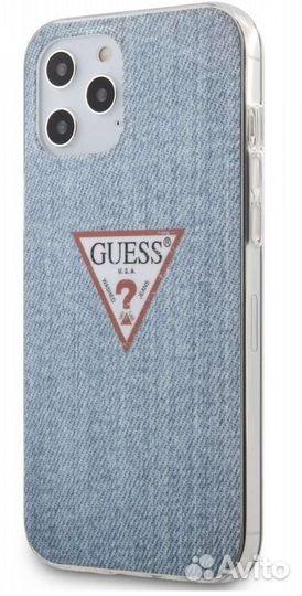 Чехол Guess для iPhone 12 mini PC/TPU Denim Triang