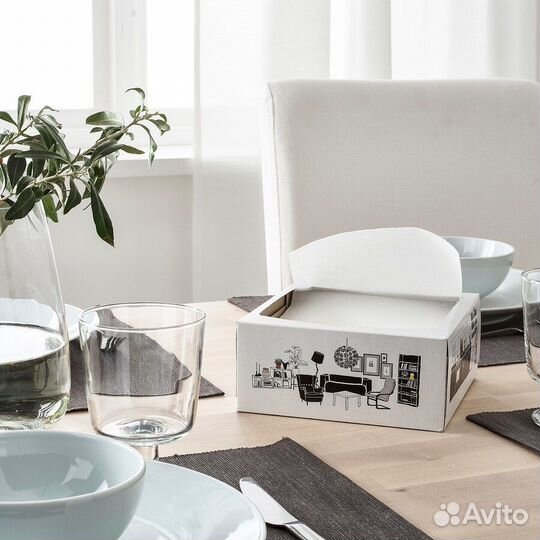 Новые бумажные салфетки и б/у салфетницы, IKEA