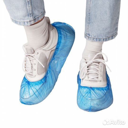 Бахилы полиэтиленовые голубые