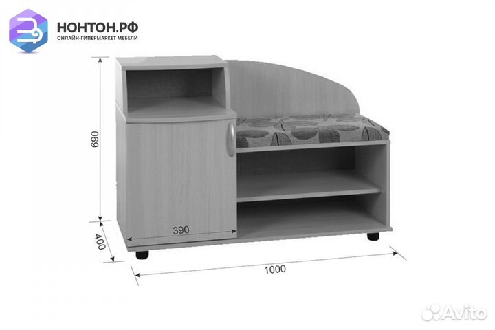 Тумба для обуви Хит ясень шимо темный