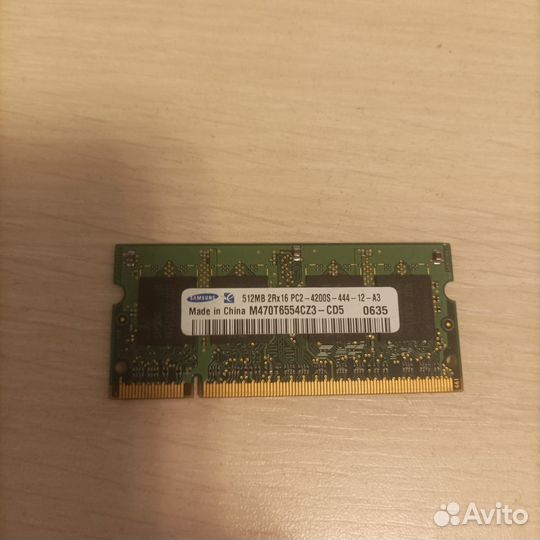 Память для ноутбука Samsung DDR2 512Mb PC2-4200