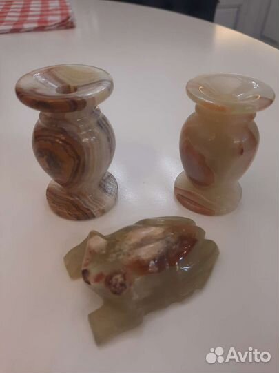 Подсвечник пара, лягушка из оникса