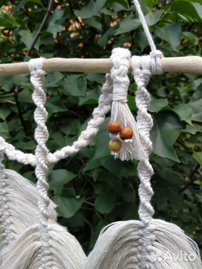 Макраме панно листья