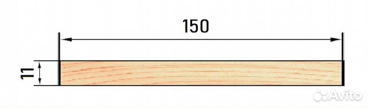 Деревянная панель сращенная 11х150х3000 мм хвоя со