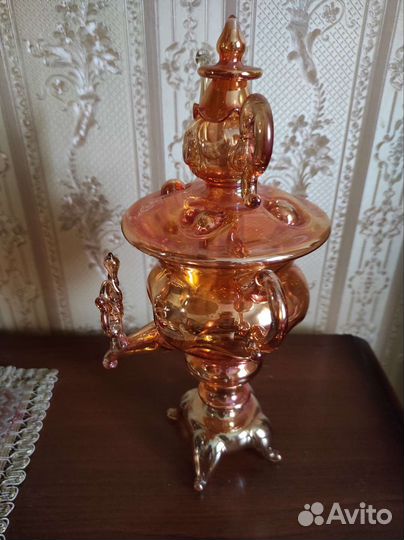 Самовар стеклянный выдувной винтаж