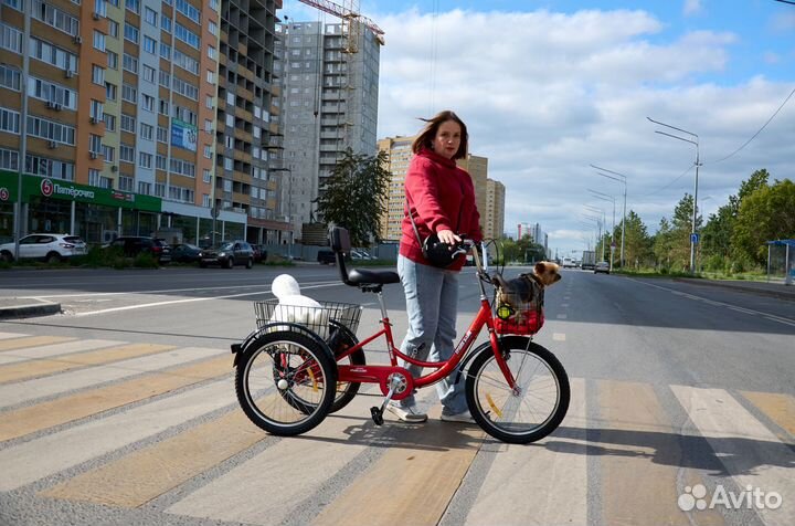 Устойчивый трёхколесный велосипед для пожилых люде