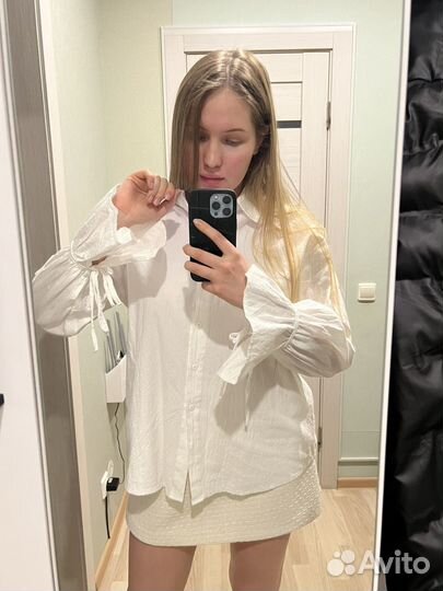 Рубашка женская с рукавами воланами